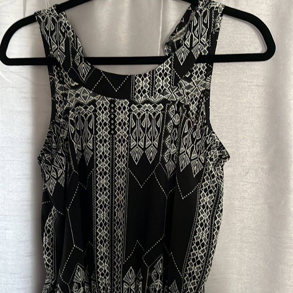 Bailey blue S  jumper black/white front pockets 100% polyes boho design ruching